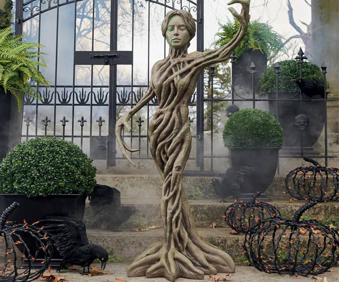 Life-Sized Haunted Forest Tree Root Statue