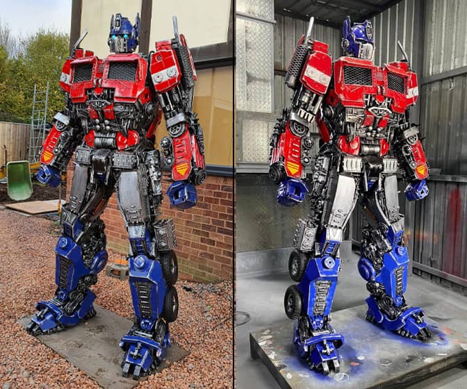 Life-Sized Transformers Optimus Prime Metal Sculpture