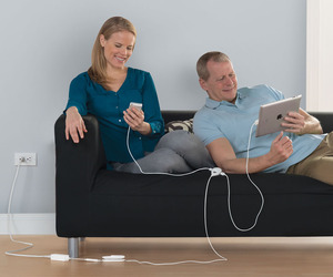 Invisiplug Power Strip - Blends In With Hardwood Floors