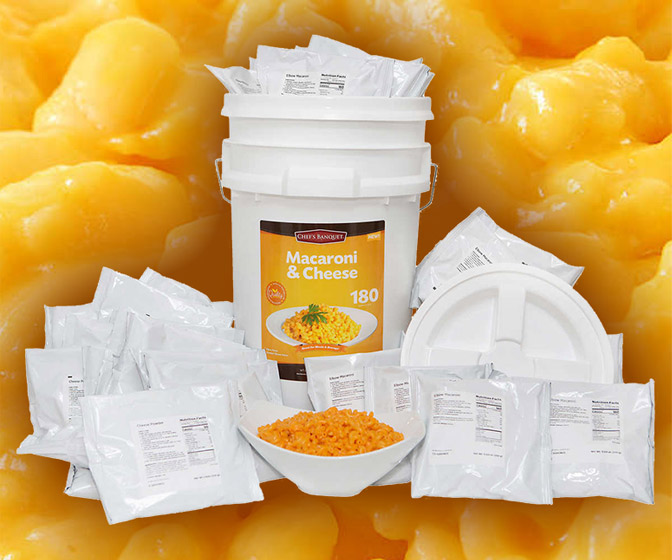 Macaroni and Cheese Emergency Food Supply Bucket - 180 Servings!