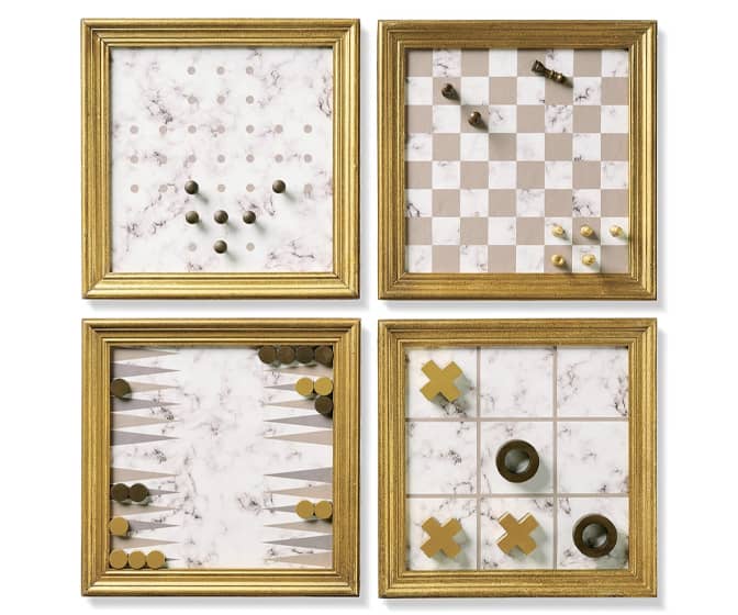 Magnetic Wall Games - Backgammon, Tic-Tac-Toe, Peg Solitaire, Chess