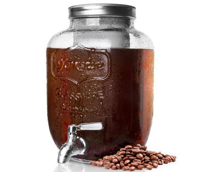 Mason Jar Cold Brew Coffee Maker / Dispenser with Stainless Steel Spigot