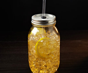 Mason Jar Drinking Glass With Straw