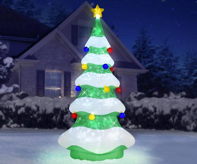 Massive 15 Foot Inflatable Christmas Tree w/ Light Show and Rotating Star