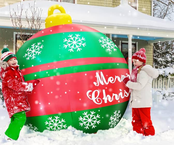 Massive 6 Ft Tall Inflatable Christmas Ornament