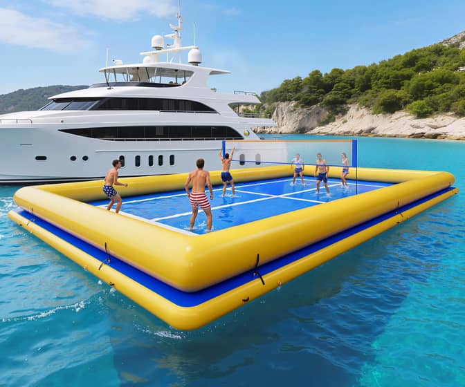 Massive Inflatable Floating Pickleball / Volleyball / Tennis Court