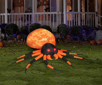Massive Inflatable Orange Fire and Ice Projection Spider