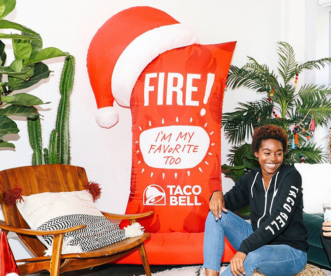 Massive Inflatable Taco Bell Fire Sauce Packet