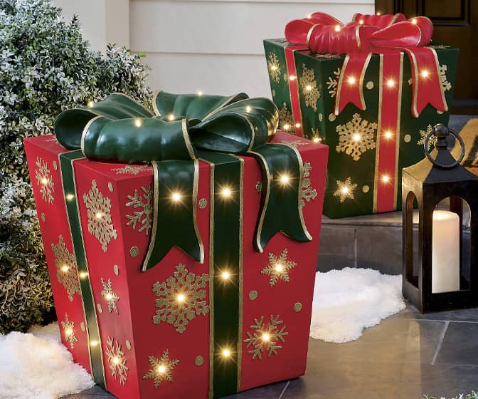 Massive Pre-Lit Christmas Present Decorations