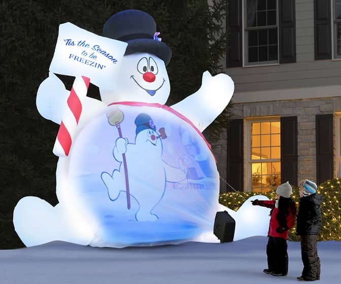 Massive Video Projecting Inflatable Frosty The Snowman