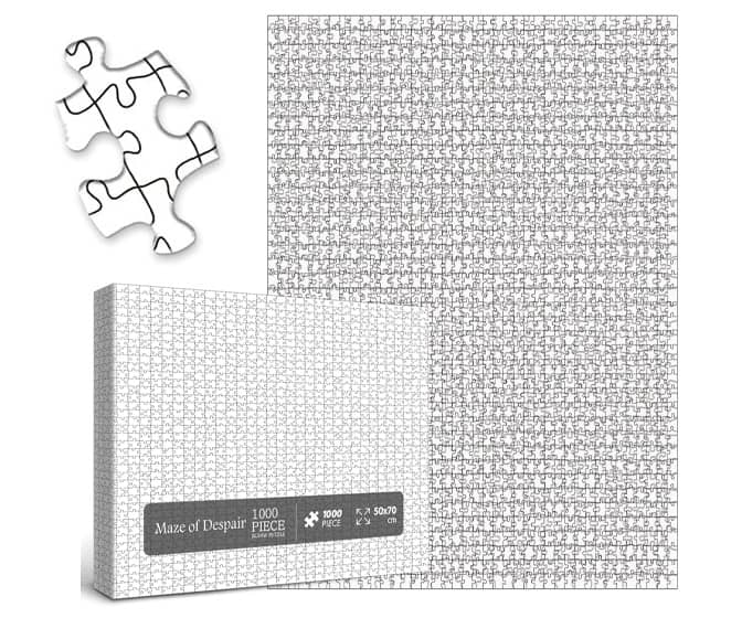 Maze Of Despair - Impossible White Jigsaw Puzzle - 1,000 Pieces