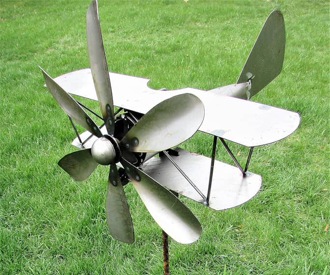 Metal Bi-Plane Wind Spinner