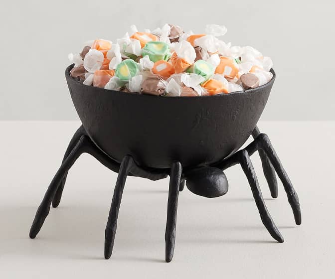 Metal Black Spider Candy Bowl