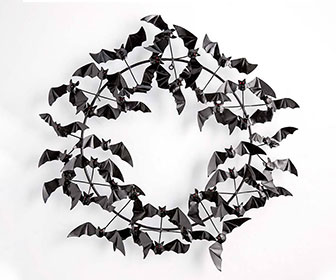 Metal Halloween Wreath Of Bats