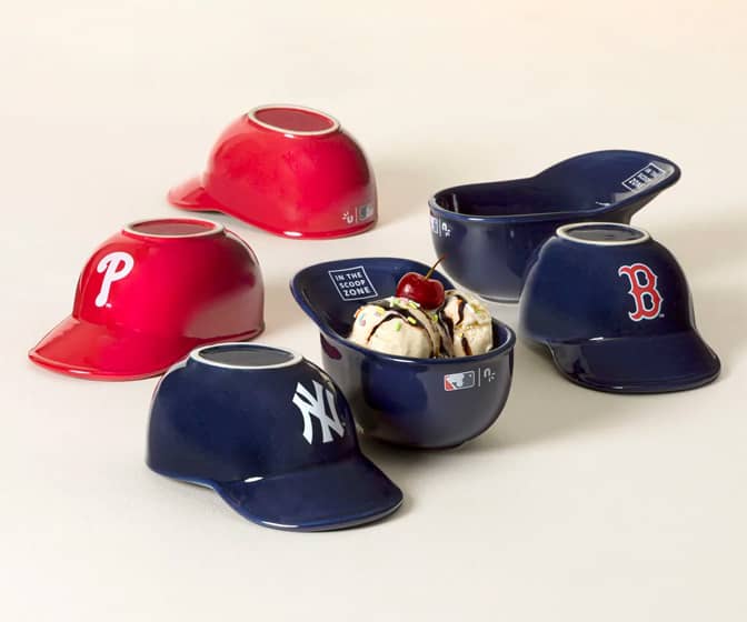 Mini Ceramic MLB Baseball Helmet Ice Cream Sundae Bowls