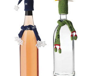 Miniature Hat and Scarf Hand Knitted Bottle Toppers