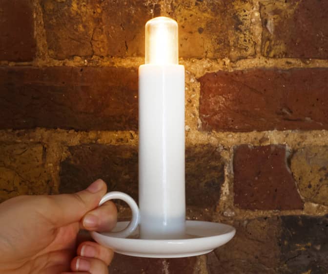 Modern Chamberstick -  Electric Candle Light with Removable LED Torch