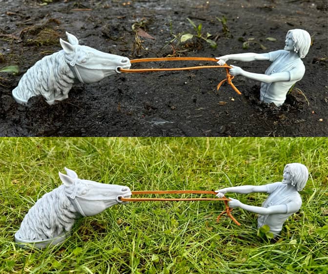 The Neverending Story Atreyu and Artax Swamps of Sadness Lawn Ornament