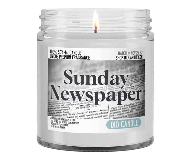 Newspaper Scented Candle - Notes of Paper Fiber and Dried Ink