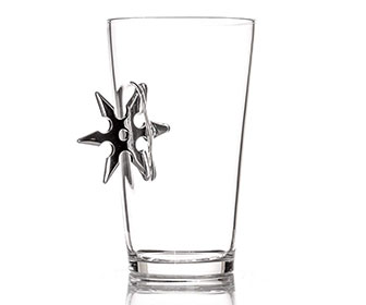 Ninja Throwing Star Stuck in a Pint Glass