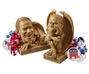 Obama Dragon and McCain Gargoyle Election Year Campaign Statues
