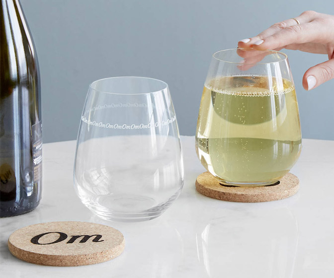 OM Sound Wine Glasses - Vibrate at the Same Frequency of the Universe