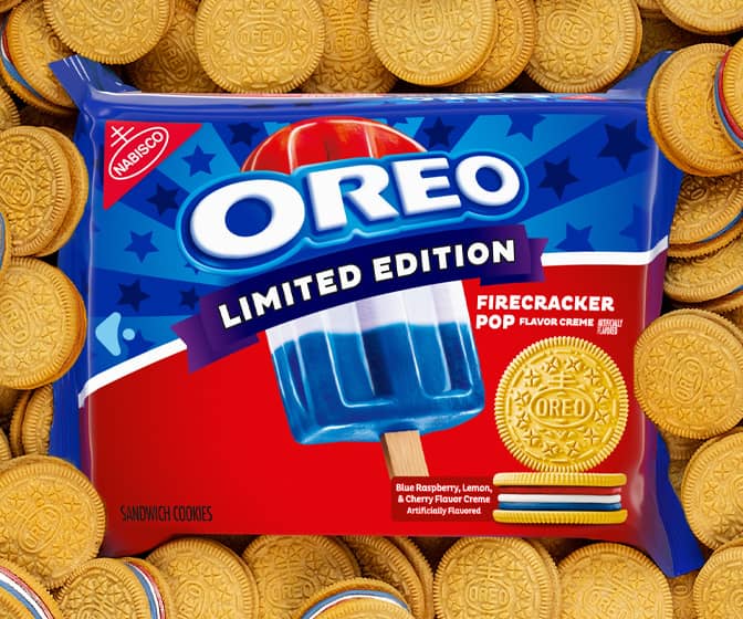 OREO Firecracker Pop Cookies - Blue Raspberry, Lemon, and Cherry