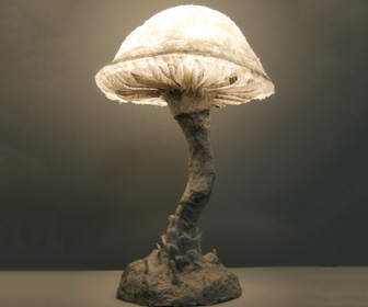 Paper Mache Mushroom Lamp