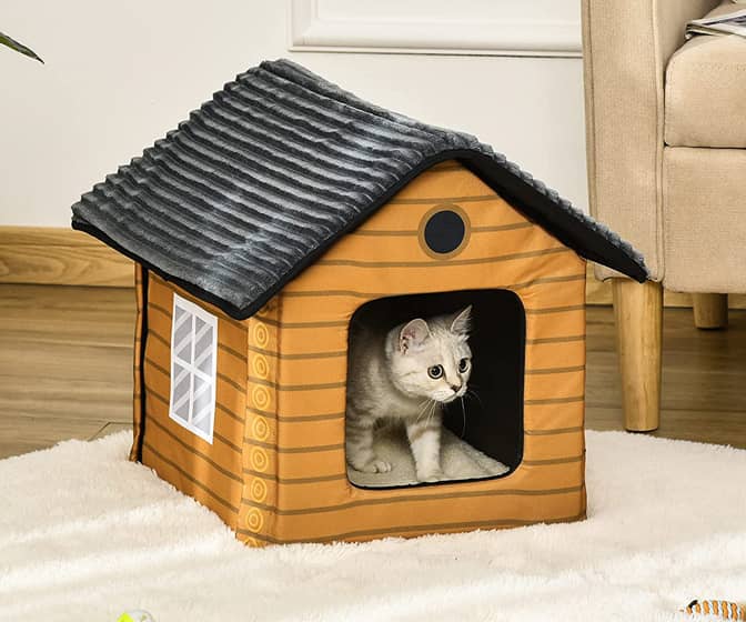PawHut Heated Cat Cottage