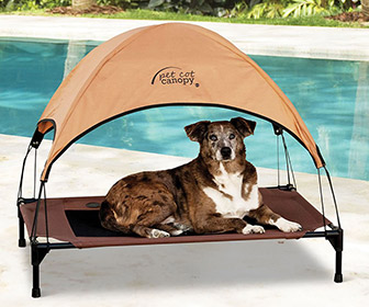Pet Lounger With Sun-Shielding Canopy