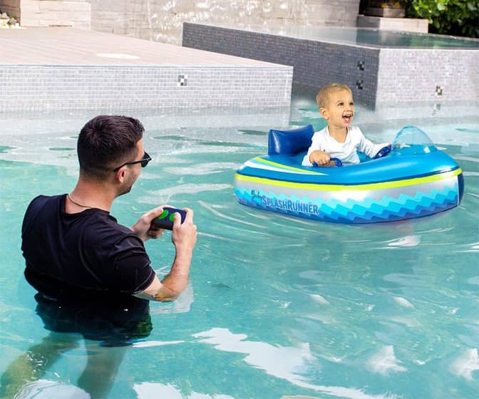 PoolCandy Inflatable Motorized Baby/Toddler Boat with Remote Control