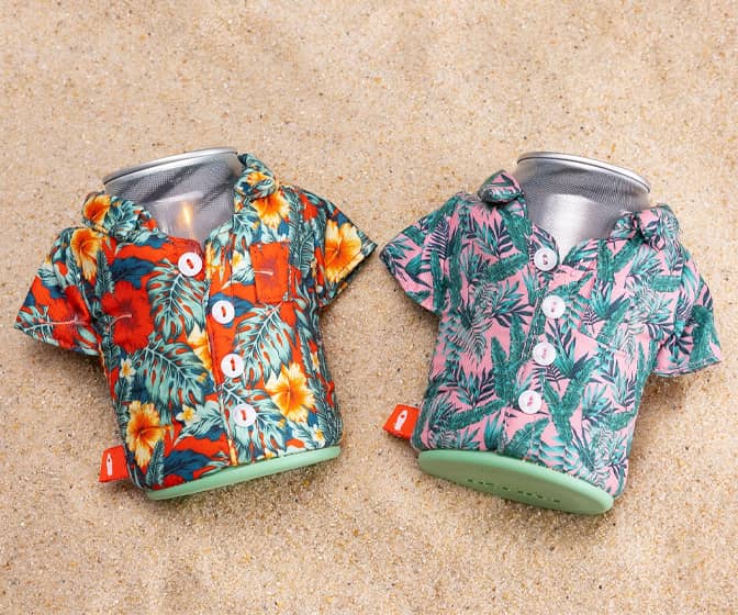 Puffin Aloha - Hawaiian Shirt Insulated Beer Can Coolers