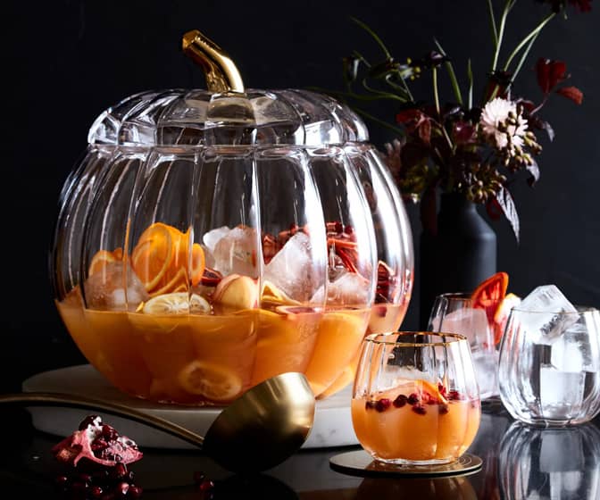 Pumpkin Punch Bowl and Punch Cups