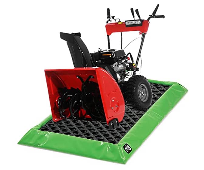 Raised Snow Blower Mat - Holds 14 Gallons of Melted Snow