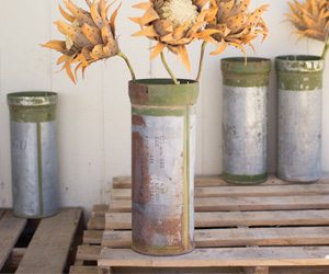 Recycled Metal Ammunition Canister Vase