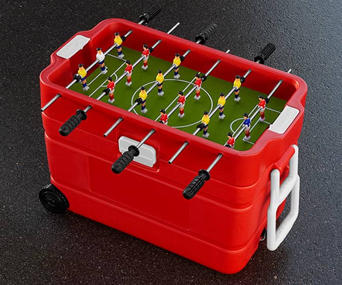 Rolling Foosball Ice Cooler