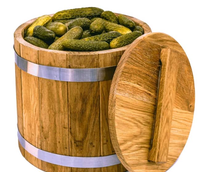 Rustic Oak Pickle Barrel