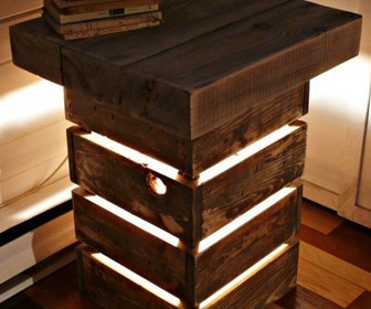 Rustic Reclaimed Wood Table With Light
