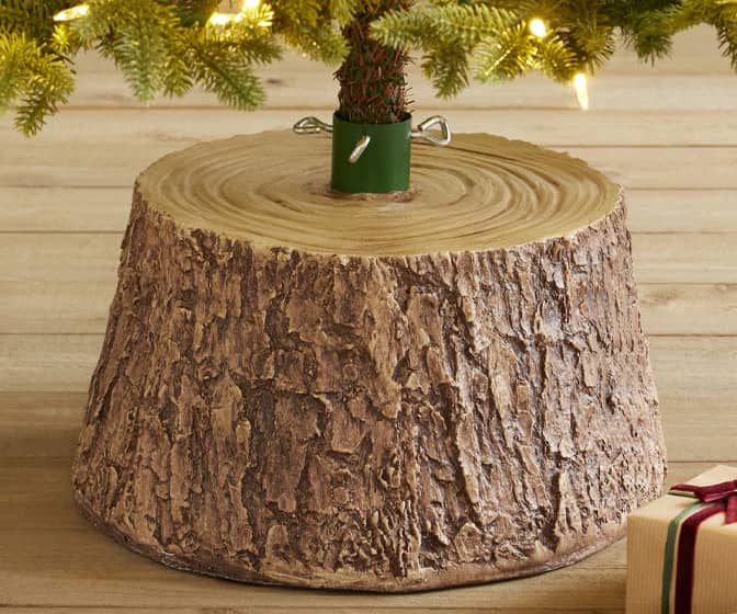 Rustic Tree Bark Christmas Tree Stump Stand