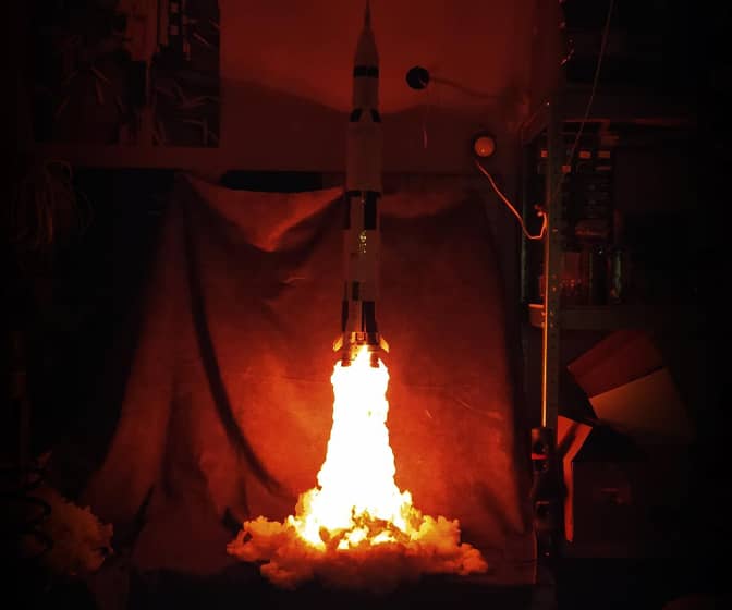 Saturn V Rocket Launch Lamp