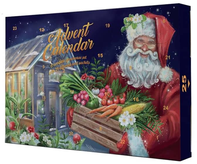 Seed Advent Calendar - Vegetables, Herbs, Flowers, and a Greenhouse