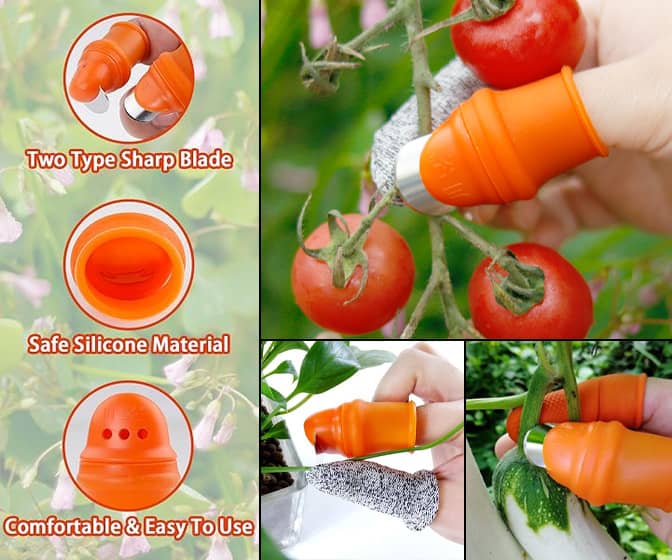 Silicone Thumb Knives - One-Handed Harvesting / Pruning Tools
