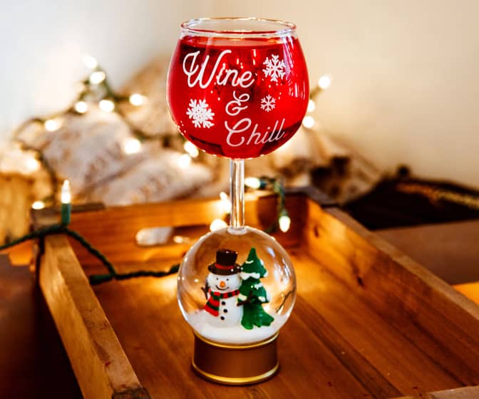 Snow Globe Wine Glass
