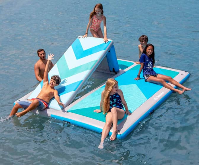 Solstice Inflatable Floating Dock Platform With Built-In Slide