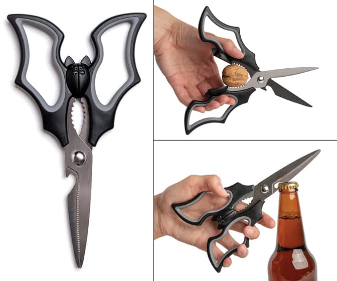 Spooky Bat Kitchen Scissors, Nutcracker, and Bottle Opener
