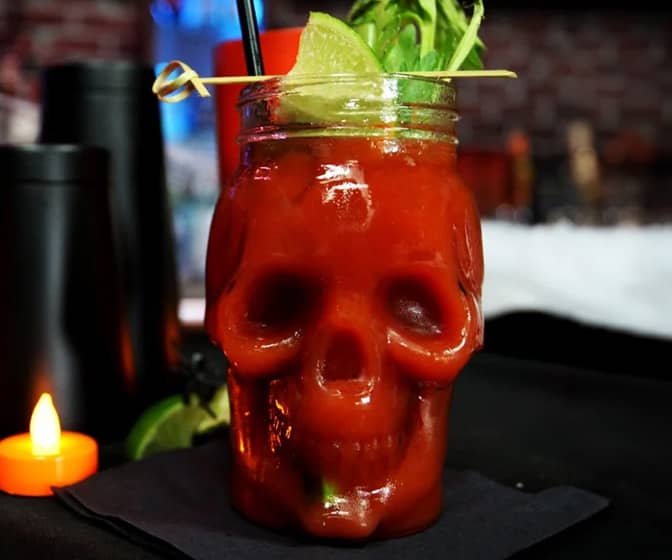 Spooky Glass Skull Mason Jars