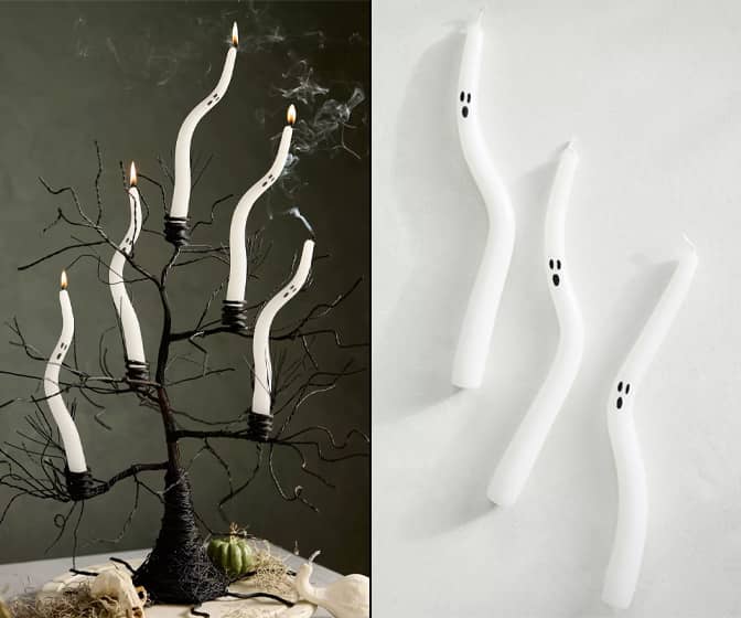 Squiggly Ghost Taper Candles