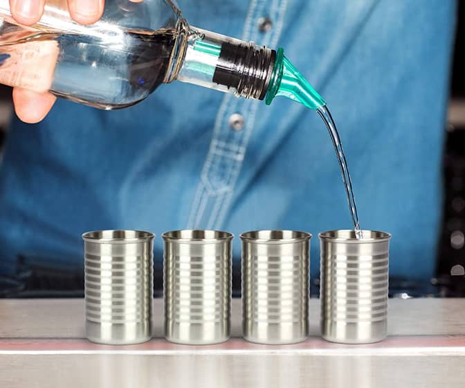 Stainless Steel Shot Glasses Shaped Like Little Tin Cans