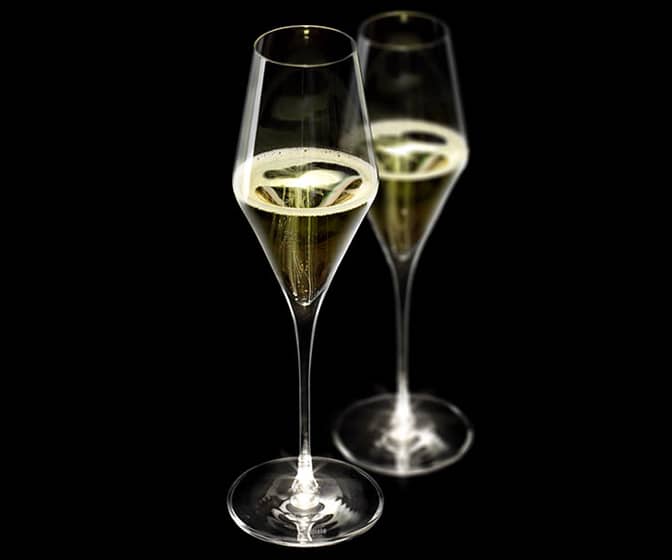 Stolzle Highlight Champagne Flutes - Stems Light Up When Raised