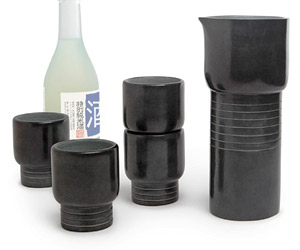Teroforma Ekke - Soapstone Sake Carafe and Cups
